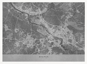 Gray vintage map of Bremen Germany Poster