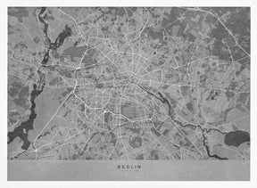 Gray vintage map of Berlin in Germany Poster