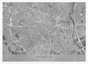 Gray vintage map of Montpellier France Poster