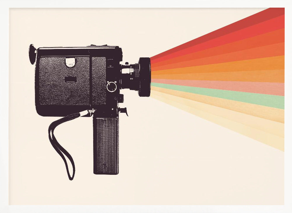 Movie Camera Rainbow Poster