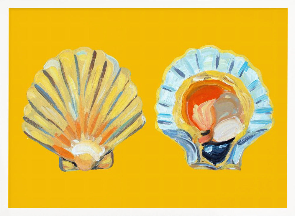 Scallops On Yellow Poster