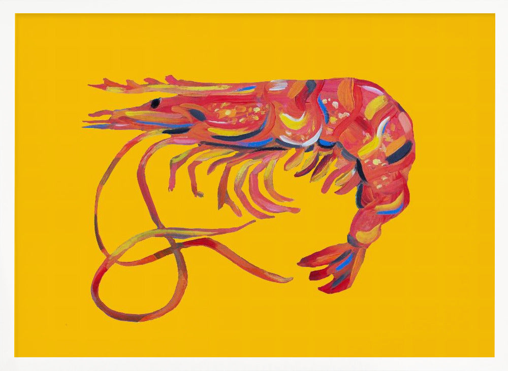 Prawn On Yellow Poster