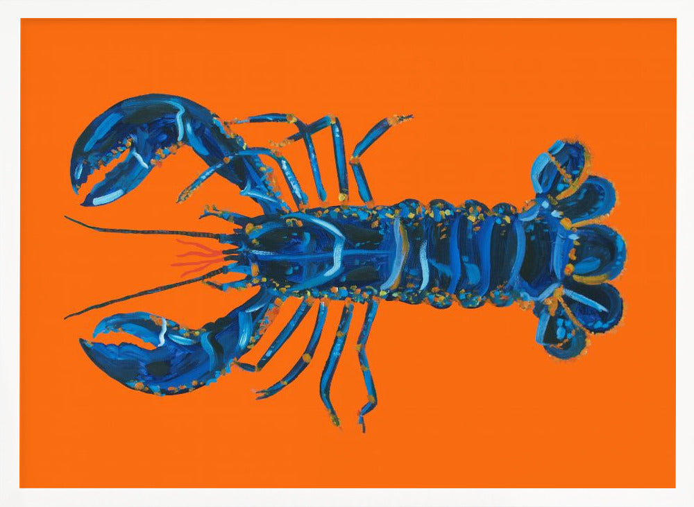 Lobster On Orange Poster