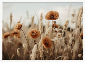 Orange Poppy Field Poster