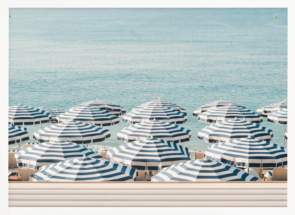 Striped Beach Umbrellas Poster