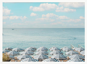 French Riviera Beach Umbrellas II Poster