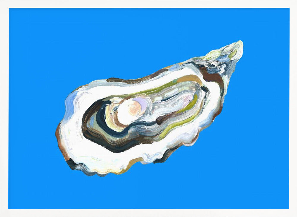 Oyster By the Sea Blue Poster