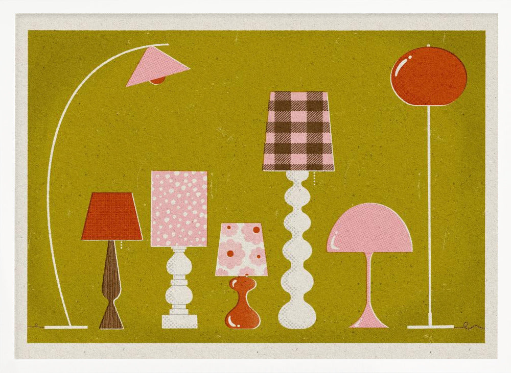 Mid Century Modern Lamps Poster