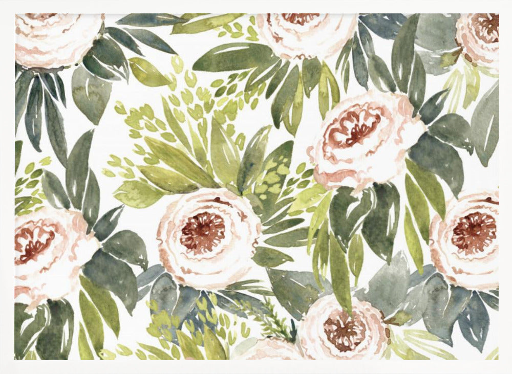 Ananada watercolor botanical pattern Poster