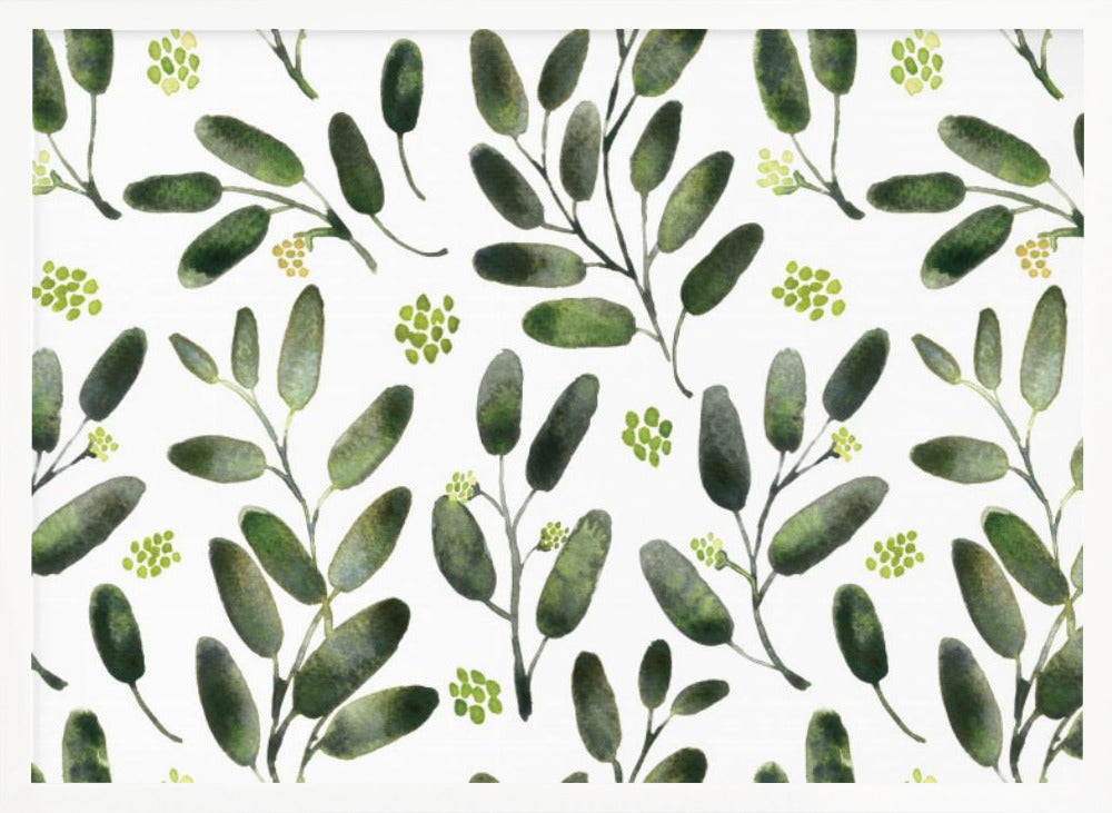 Lisa watercolor seeded eucalyptus pattern Poster