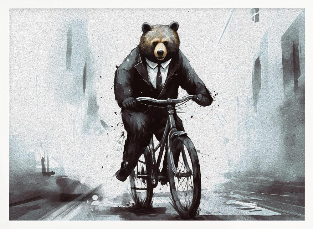 Bear on bike Poster