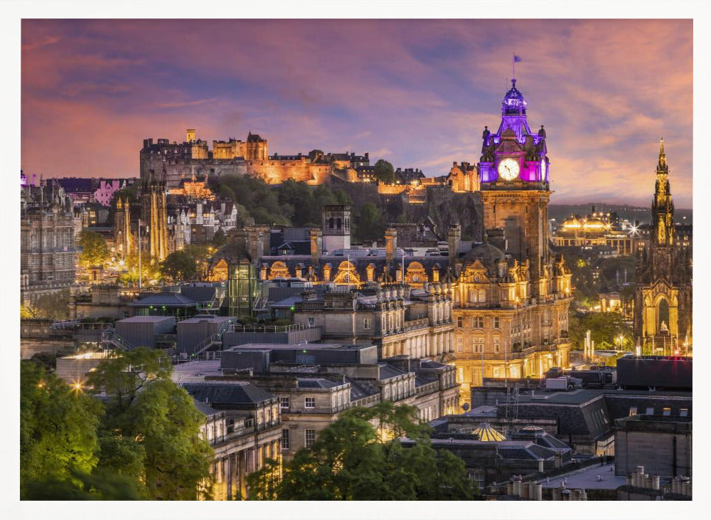 Fantastic sunset in Edinburgh Poster