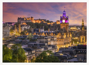 Fantastic sunset in Edinburgh Poster