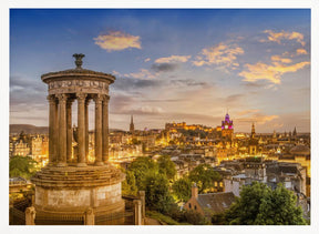 Magical sunset over Edinburgh Poster