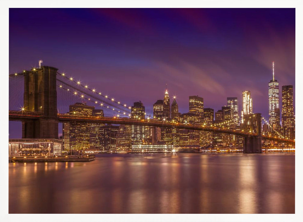 BROOKLYN BRIDGE New York City Sunset Poster