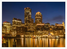 BOSTON Fan Pier Park &amp; Panoramic Skyline in the evening Poster