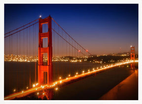 Evening Cityscape of Golden Gate Bridge Poster