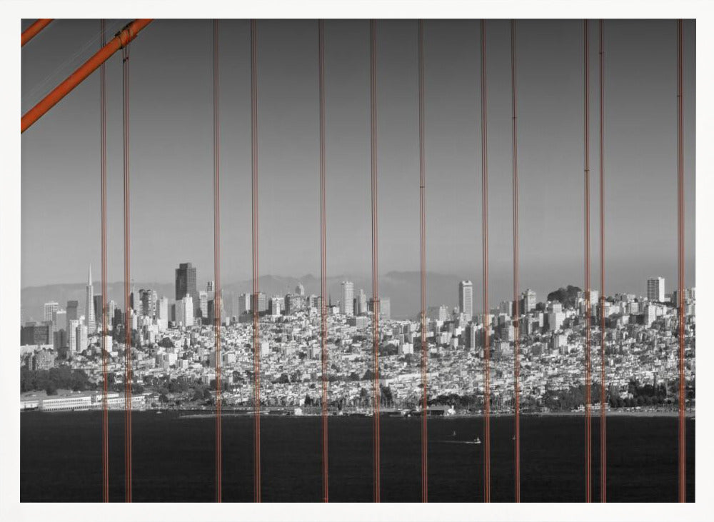 Golden Gate Bridge - Panoramic Downtown View Poster