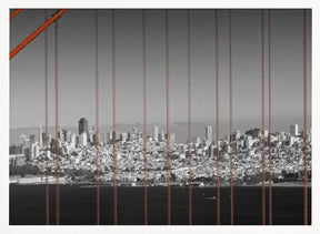 Golden Gate Bridge - Panoramic Downtown View Poster