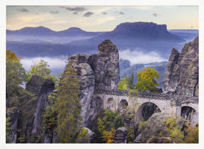 Saxon Switzerland National Park - view to Bastei Bridge Poster