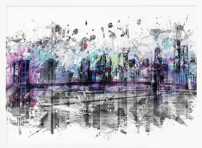 Modern Art NEW YORK CITY Skyline | Splashes Poster