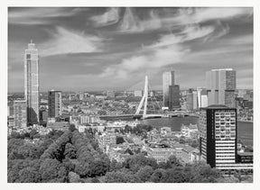 Unique Rotterdam panorama seen from the Euromast | Monochrome Poster