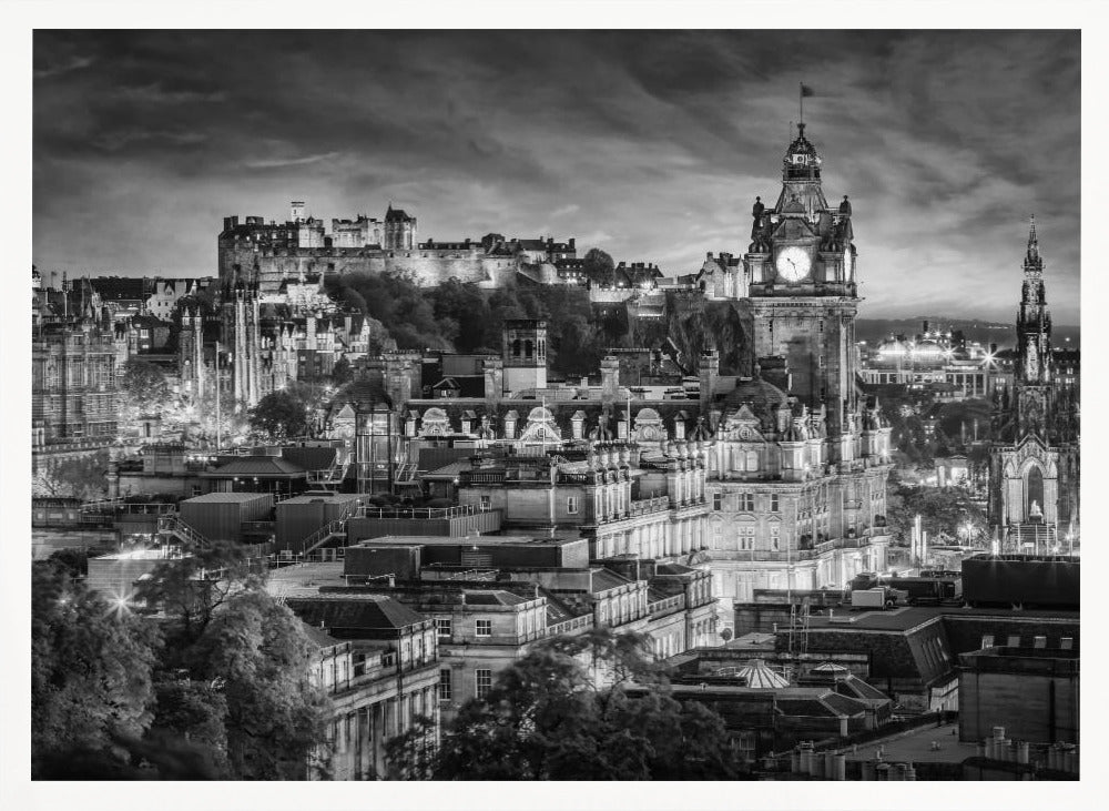 Evening impression from Edinburgh - Monochrome Poster