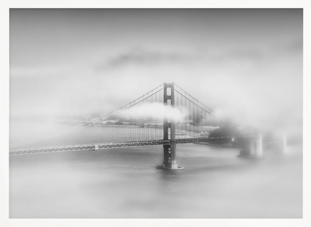 Foggy Golden Gate Bridge | monochrome Poster