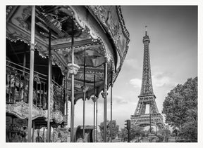 Typical Paris in monochrome Poster