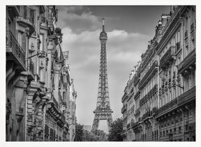 Monochrome Parisian Flair Poster