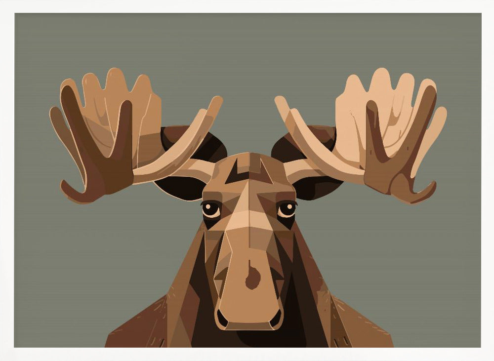 Staring Moose Poster