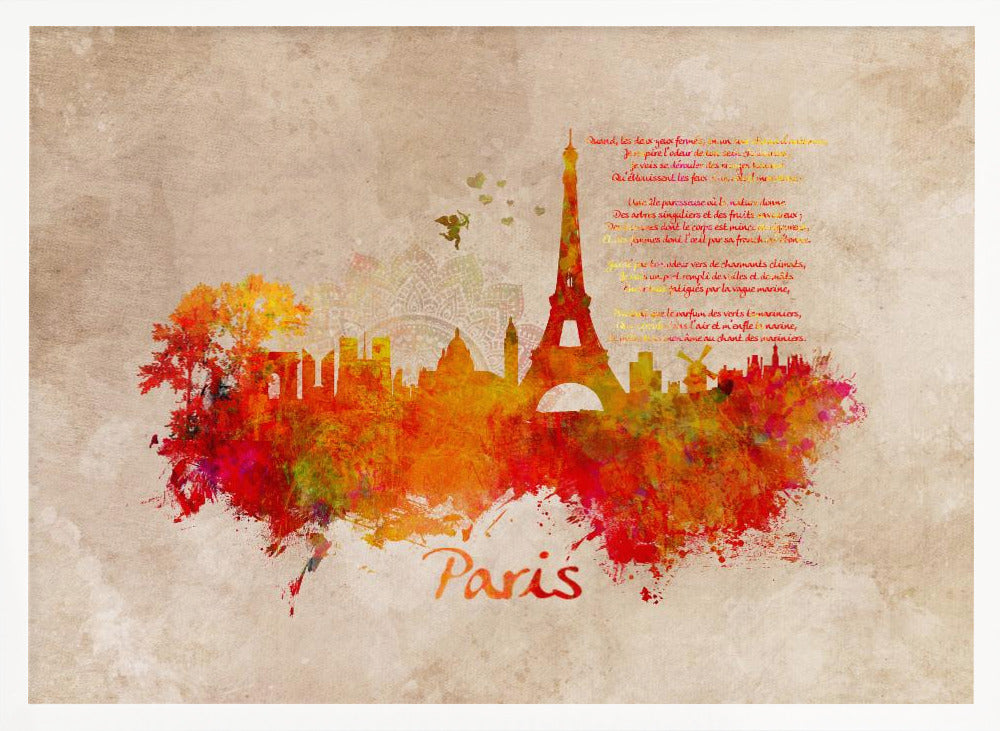 Paris France Skyline Sport Art (1) Poster