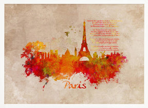 Paris France Skyline Sport Art (1) Poster