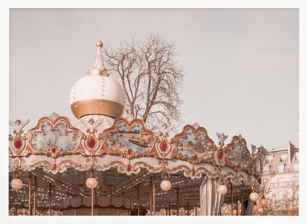 Paris Autumn Carousel Poster