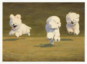 Three Dogs Running Poster