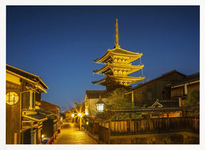 Yasaka Pagoda in historic Kyoto in the evening Poster