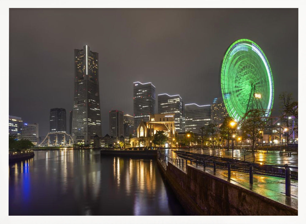 Dazzling Yokohama skyline at night Poster