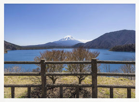 Picturesque Lake Motosu with Mount Fuji Poster