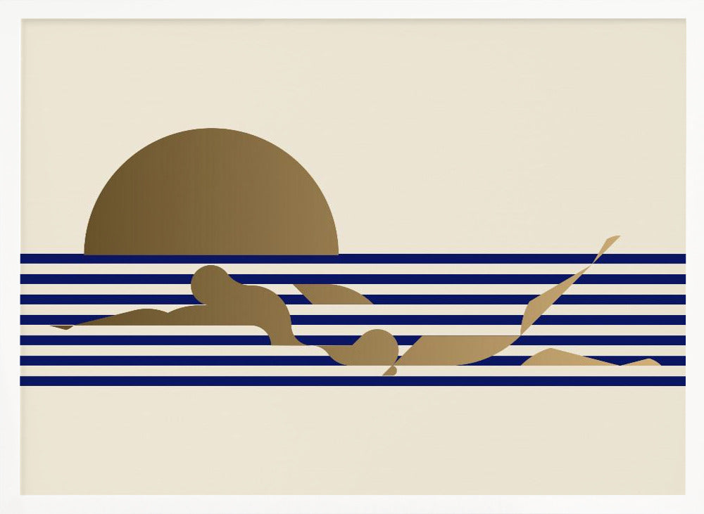 Swimmer Horizontal / Ivoire Poster