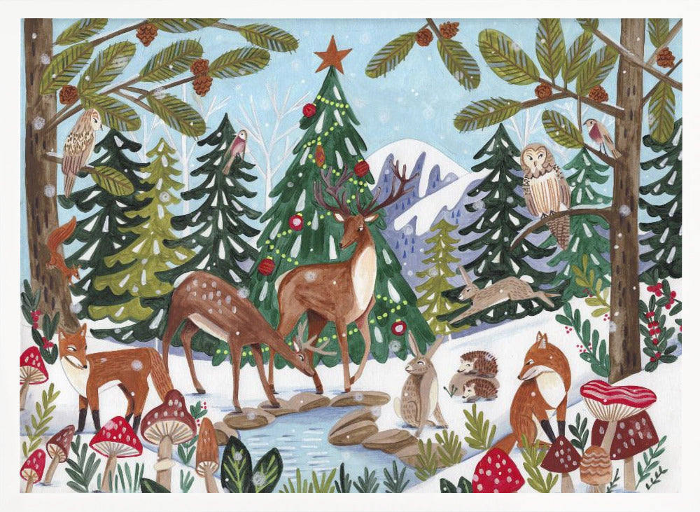 Animal Winter Scene Poster