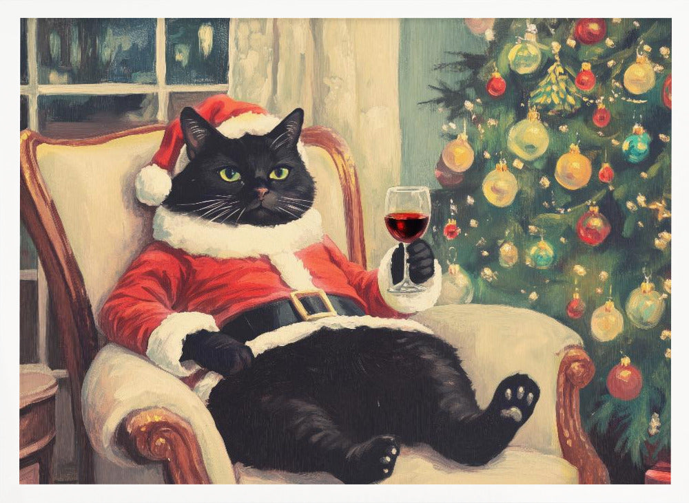 Christmas Chilling Cat Poster