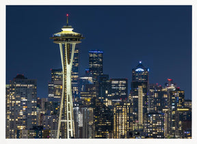 Breathtaking Seattle skyline at blue hour Poster