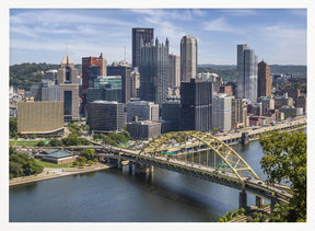 Fort Pitt Bridge with Downtown Pittsburgh Poster