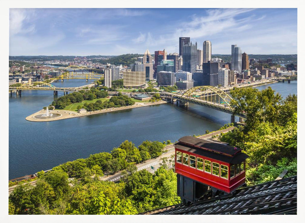 Impressive Pittsburgh Skyline with Duquesne Incline Poster