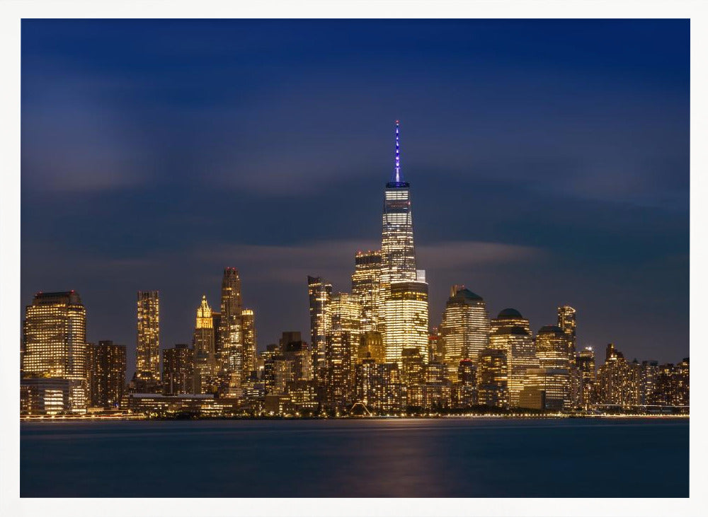 Lower Manhattan Skyline at Night Poster