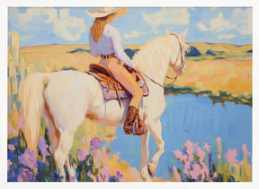 Cowgirl with Horse Poster