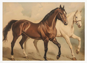 Duo Horses Galloping Poster