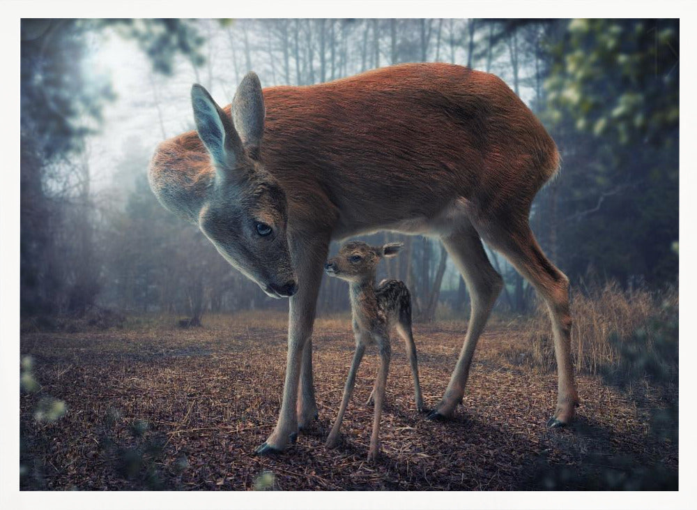 Mother and Fawn Poster