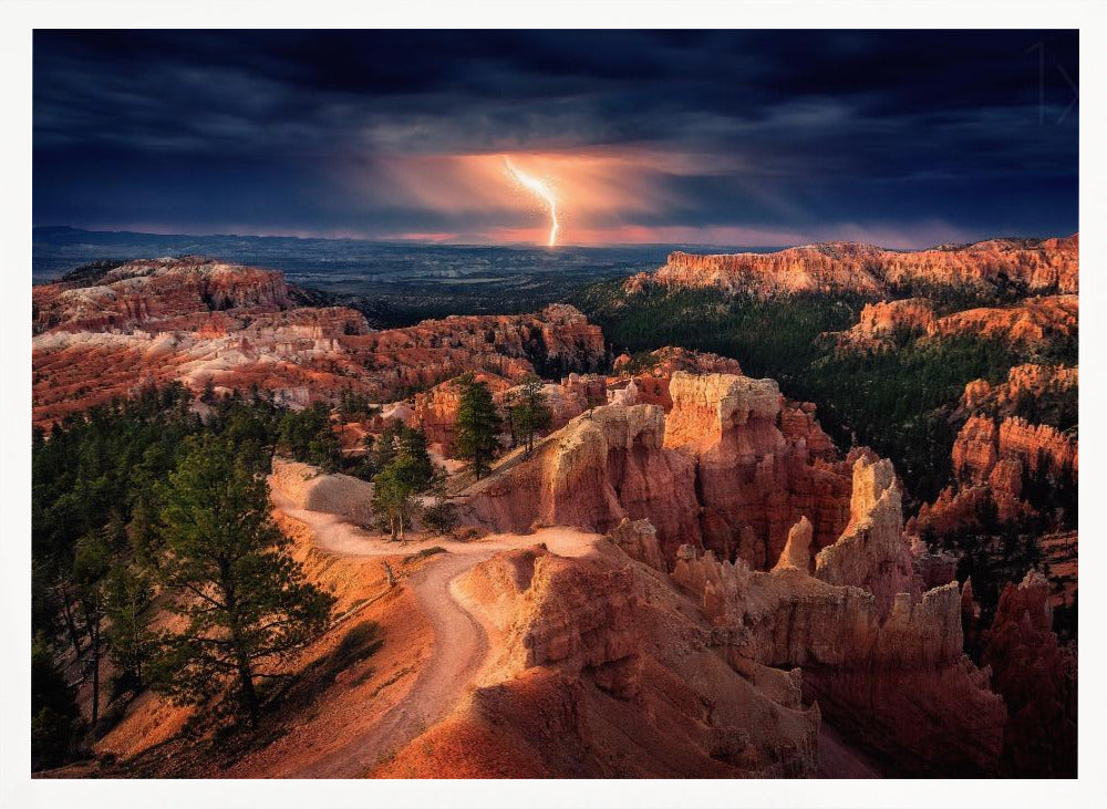 Lightning over Bryce Canyon Poster