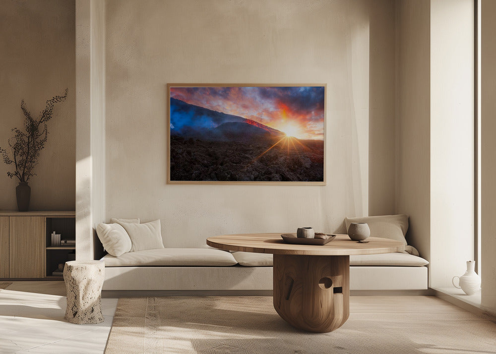 Volcano Sunrise Poster